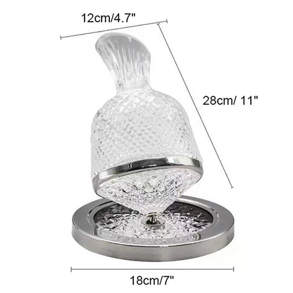 360° Rotating Crystal Glass Wine Decanter