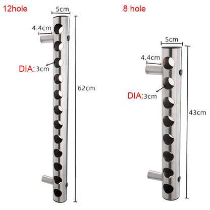 Modern Stainless Steel Wall-Mounted Wine Rack