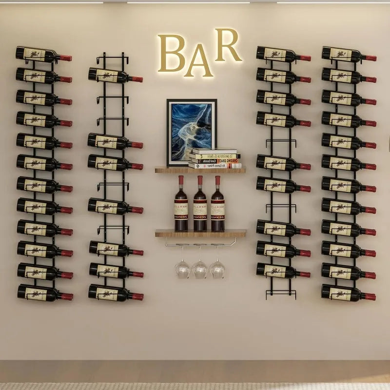 48-Bottle Adjustable Wall Mounted Wine Rack