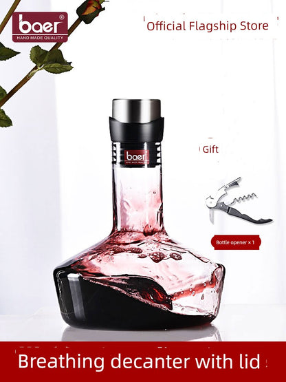 Crystal Wine Decanter with Breathing Technology