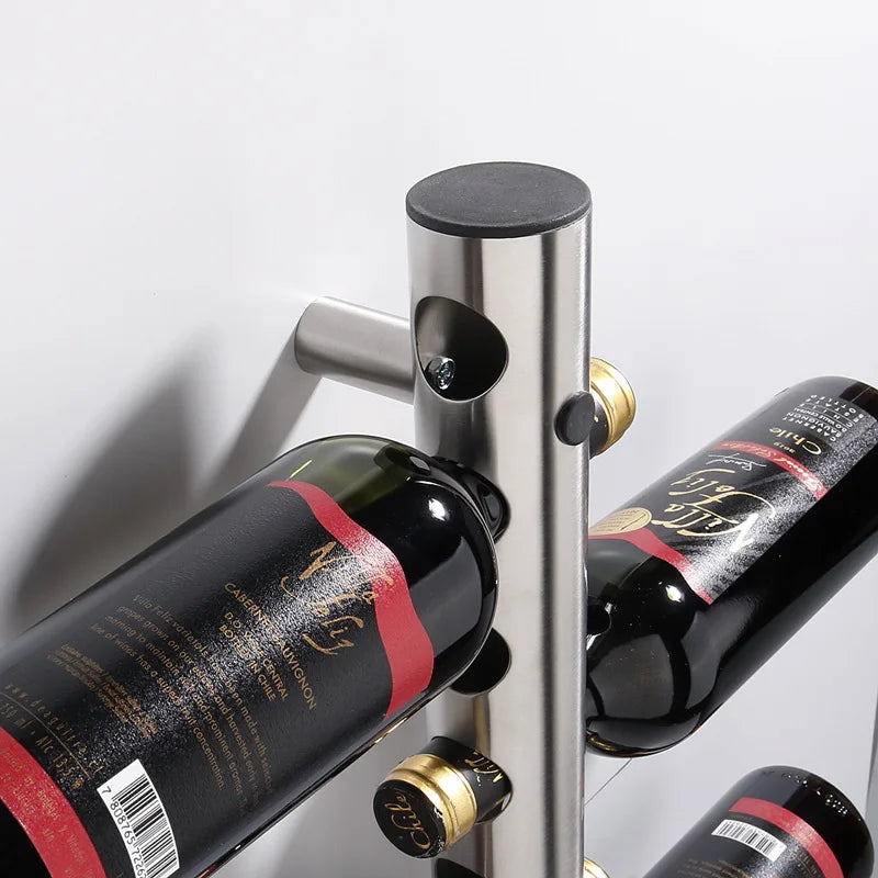 Modern Stainless Steel Wall-Mounted Wine Rack