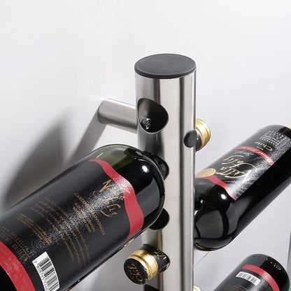 Modern Stainless Steel Wall-Mounted Wine Rack