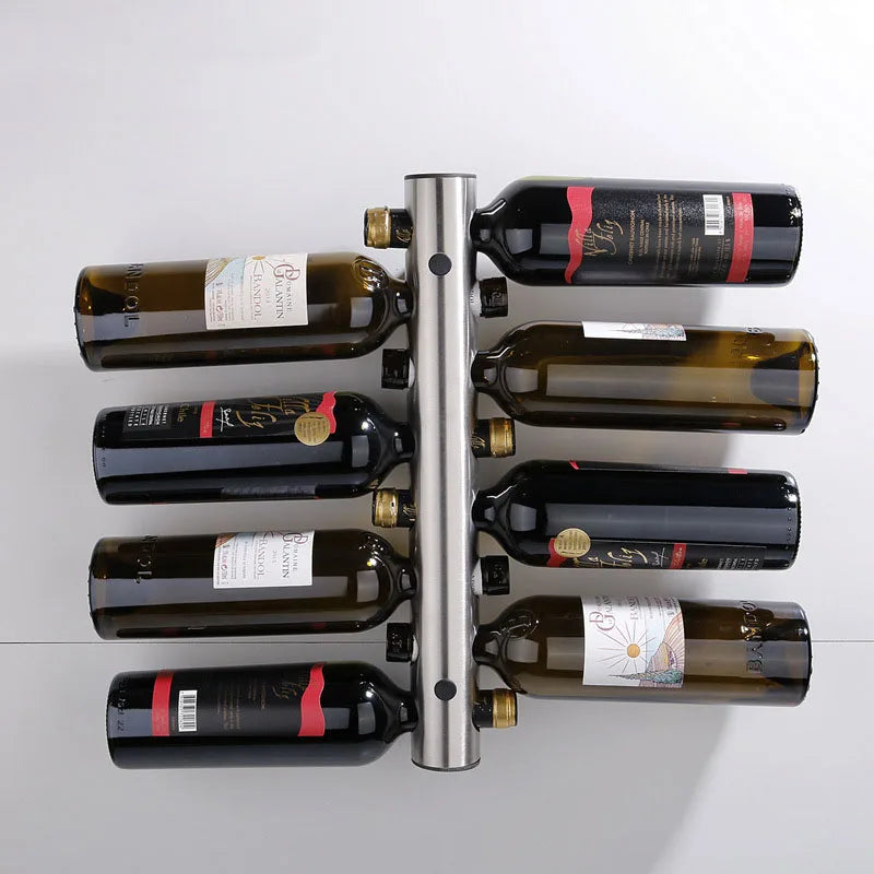 Modern Stainless Steel Wall-Mounted Wine Rack