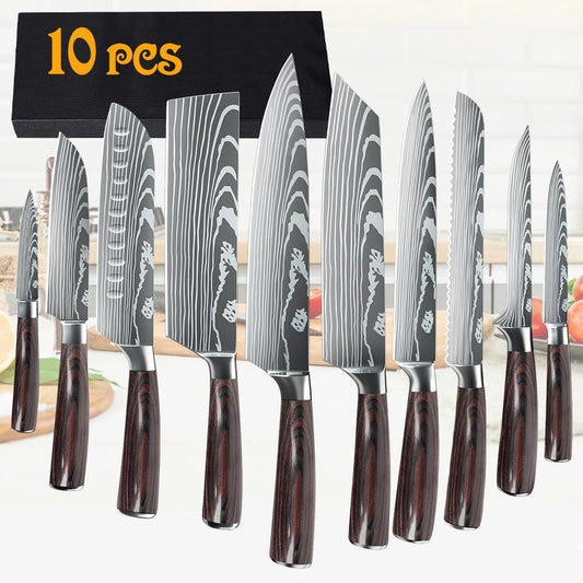 ZENG Professional Japanese Damascus Kitchen Knife Set - Premium Culinary Excellence